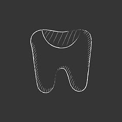 Image showing Tooth decay. Drawn in chalk icon.