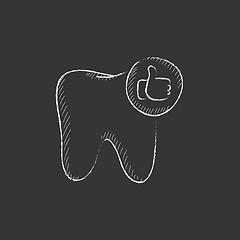 Image showing Healthy tooth. Drawn in chalk icon.