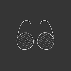 Image showing Eyeglasses. Drawn in chalk icon.