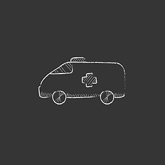 Image showing Ambulance car. Drawn in chalk icon.