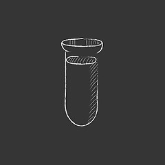 Image showing Test tube. Drawn in chalk icon.