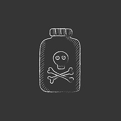 Image showing Bottle of poison. Drawn in chalk icon.