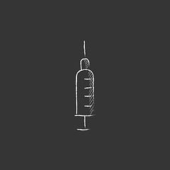 Image showing Syringe. Drawn in chalk icon.