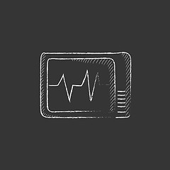 Image showing Heart monitor. Drawn in chalk icon.