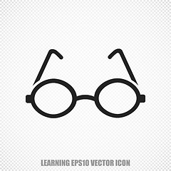 Image showing Studying vector Glasses icon. Modern flat design.