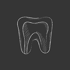 Image showing Molar tooth. Drawn in chalk icon.