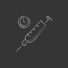 Image showing Syringe. Drawn in chalk icon.