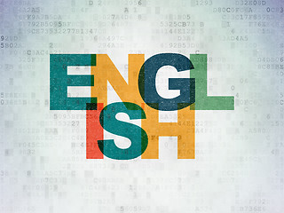 Image showing Learning concept: English on Digital Data Paper background