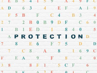 Image showing Protection concept: Protection on wall background