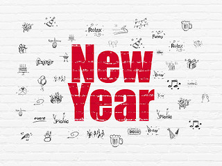 Image showing Entertainment, concept: New Year on wall background