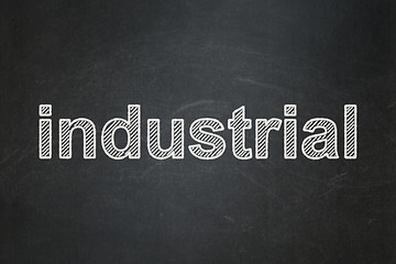 Image showing Manufacuring concept: Industrial on chalkboard background