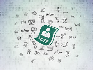 Image showing Politics concept: Ballot on Digital Data Paper background