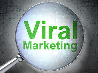 Image showing Marketing concept: Viral Marketing with optical glass