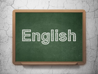 Image showing Learning concept: English on chalkboard background