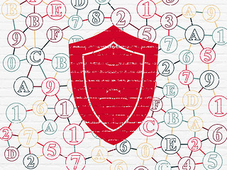 Image showing Security concept: Shield on wall background