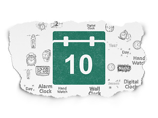 Image showing Timeline concept: Calendar on Torn Paper background