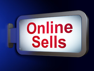 Image showing Marketing concept: Online Sells on billboard background