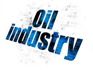 Image showing Manufacuring concept: Oil Industry on Digital background