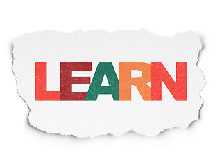 Image showing Learning concept: Learn on Torn Paper background