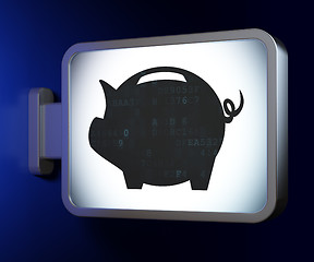 Image showing Money concept: Money Box on billboard background