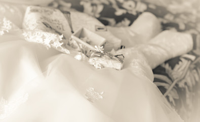 Image showing Wedding background monochrome retro is out of focus