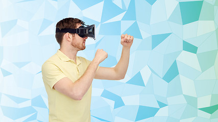 Image showing man in virtual reality headset or 3d glasses