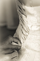 Image showing Bride preparing for the wedding