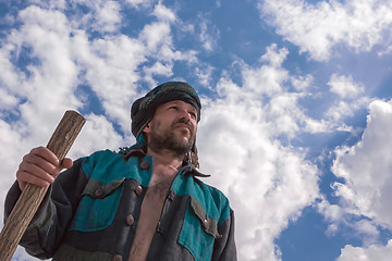 Image showing Man in his turban under a blue cloudy sky