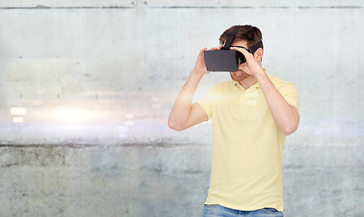 Image showing man in virtual reality headset or 3d glasses