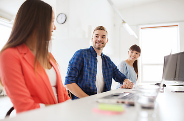 Image showing happy international creative team at office