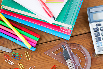 Image showing close up of stationery or school supplies on table