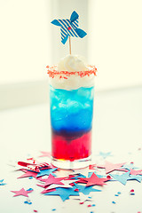 Image showing glass of drink on american independence day party