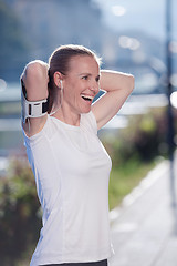 Image showing jogging woman portrait