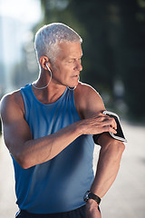 Image showing portrait of handsome senior jogging man