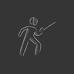 Image showing Fencing. Drawn in chalk icon.