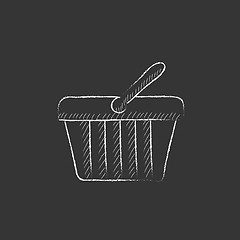 Image showing Shopping basket. Drawn in chalk icon.