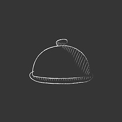 Image showing Restaurant cloche. Drawn in chalk icon.