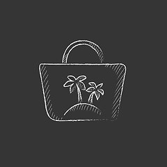 Image showing Beach bag. Drawn in chalk icon.