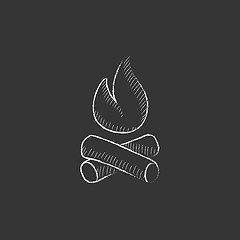 Image showing Campfire. Drawn in chalk icon.