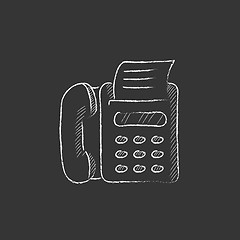 Image showing Fax machine. Drawn in chalk icon.