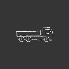 Image showing Dump truck. Drawn in chalk icon.