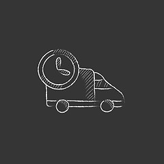 Image showing Delivery truck. Drawn in chalk icon.