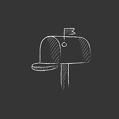 Image showing Mail box. Drawn in chalk icon.