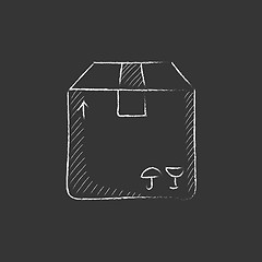 Image showing Carton package box. Drawn in chalk icon.