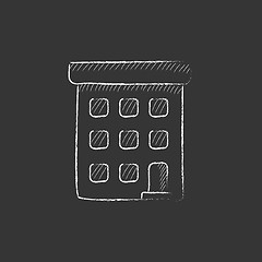 Image showing Condominium building. Drawn in chalk icon.