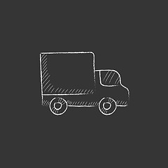 Image showing Delivery van. Drawn in chalk icon.