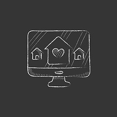 Image showing Smart house technology. Drawn in chalk icon.