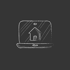 Image showing Smart house technology. Drawn in chalk icon.