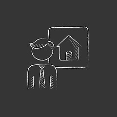 Image showing Real estate agent. Drawn in chalk icon.