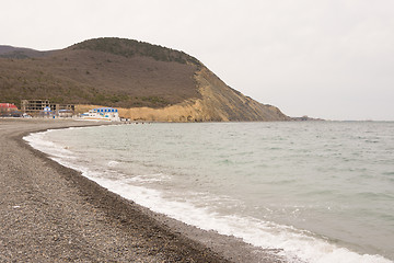 Image showing The coastal strip in the bay of the village of Sukko spring, a suburb of Anapa